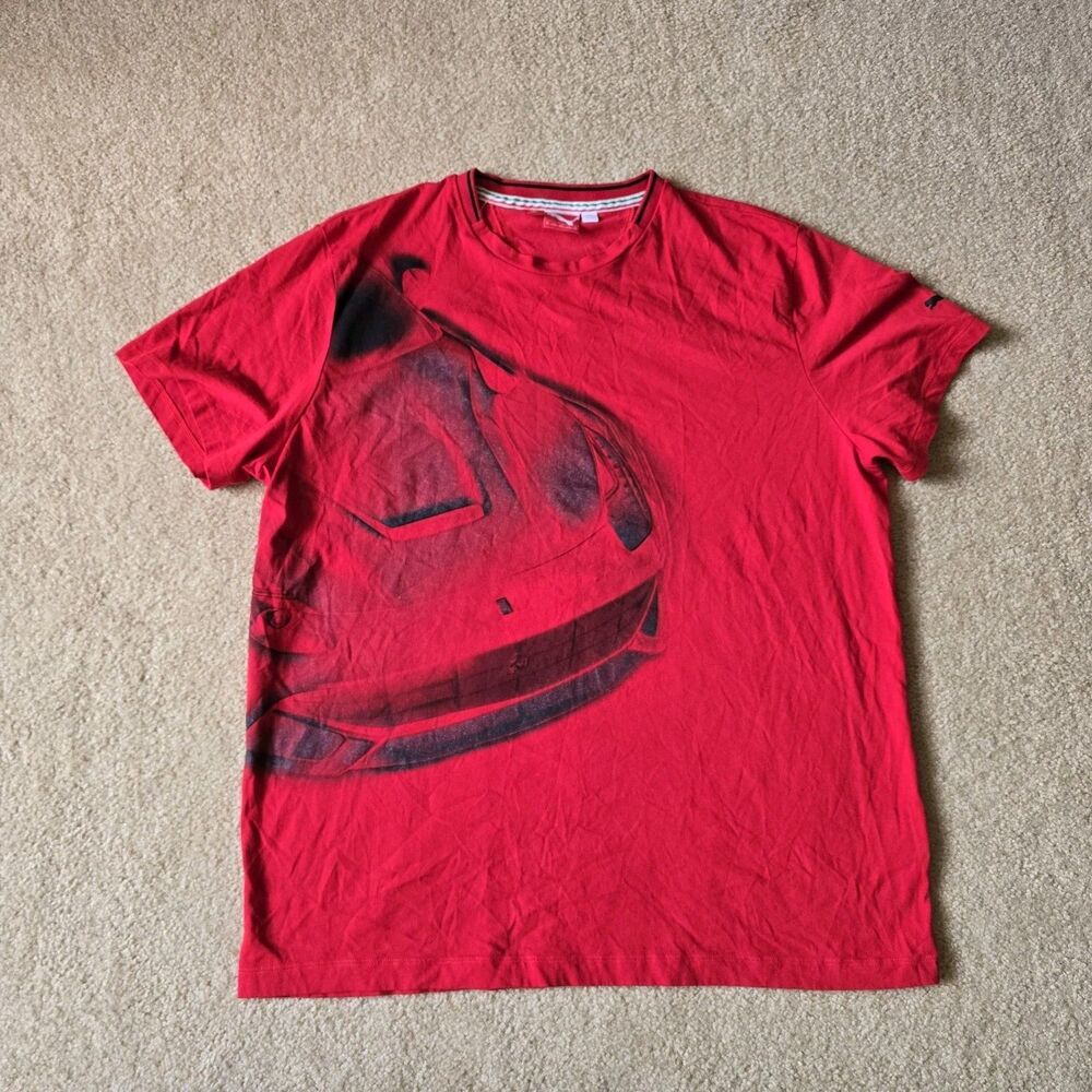 PUMA Men's Red Scuderia Ferrari Race Car T-Shirt Size XXL